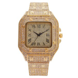 Stylish square diamond-set full diamond pattern women's watch quartz watch