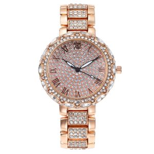 Fashionable diamond-encrusted starry sky women's watch, quartz style.